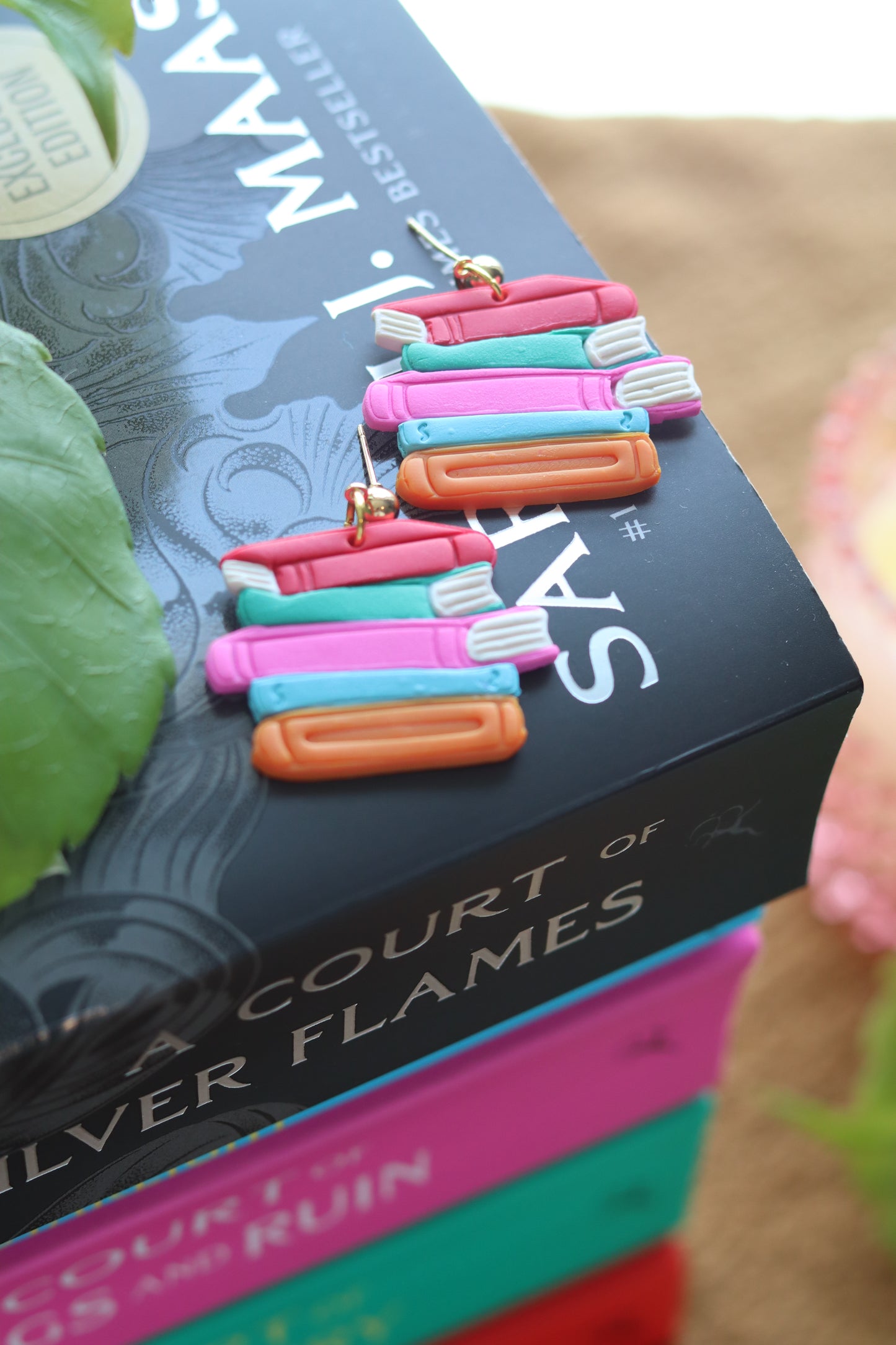 Colorful Books Earrings